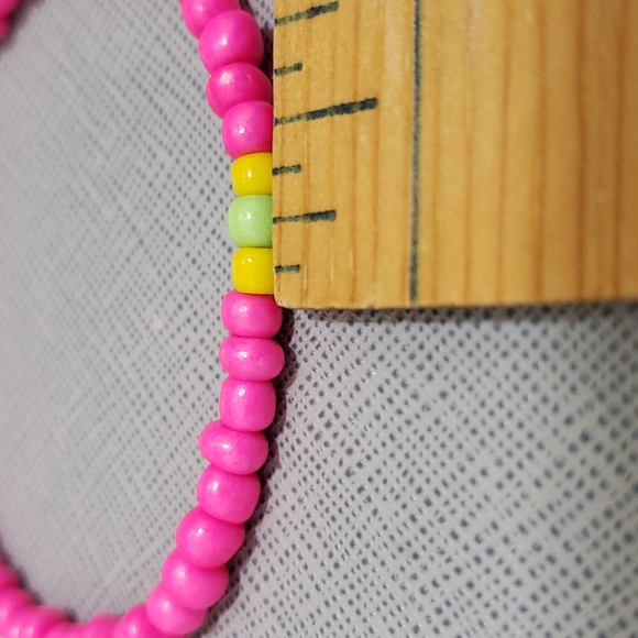 New Fun Bright Pretty Pop of Color Small Bead Neon Stretch Bracelets For Adults - Picture 4 of 5